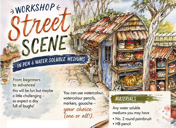 Whimsical Street Scene in Watercolour - Image 3